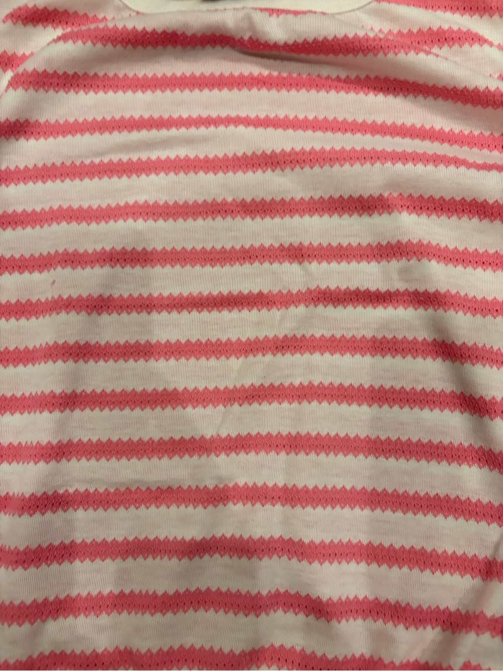 Short Sleeve Crewneck Stripe Tee in Pink & White - Picture 4 of 4
